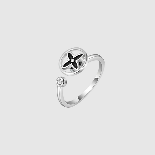 Harmony Spin – Anello Regolabile in Argento a Quadrifoglio